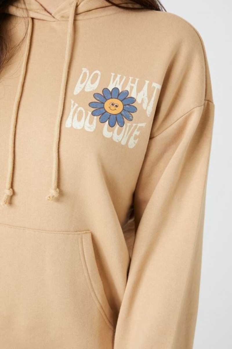 Sudadera con Capucha Forever 21 Do What You Love Estampadas Mujer Marrones Multicolor | mquUv8SIm8b