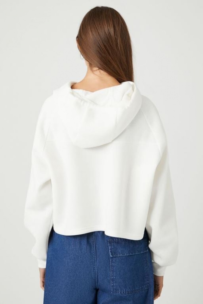 Sudadera con Capucha Forever 21 Fleece Raglan Sleeve Mujer Blancas | z9h8b9NVEcV