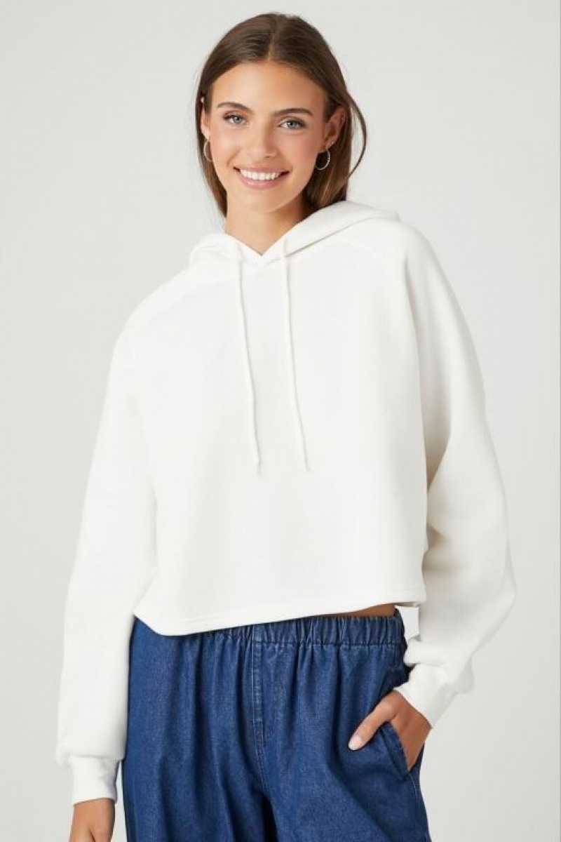 Sudadera con Capucha Forever 21 Fleece Raglan Sleeve Mujer Blancas | z9h8b9NVEcV