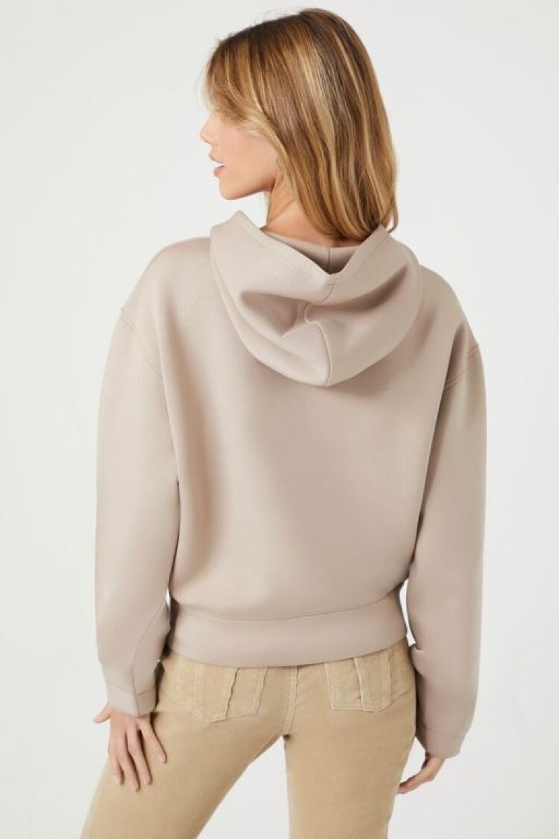 Sudadera con Capucha Forever 21 French Terry Drop Sleeve Mujer Goat | XGG2zdduimo