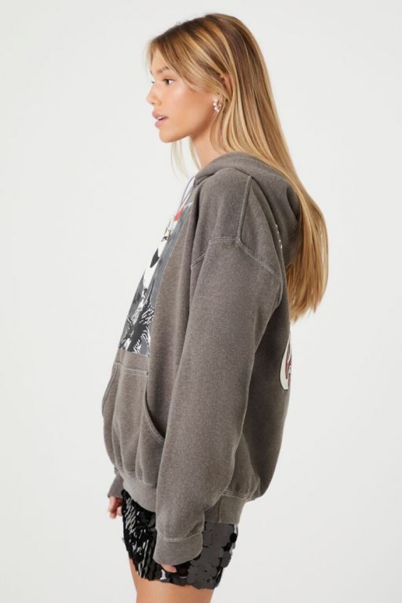 Sudadera con Capucha Forever 21 Jack Skellington Estampadas Fleece Mujer Gris Multicolor | ig15Qz2Qn8H