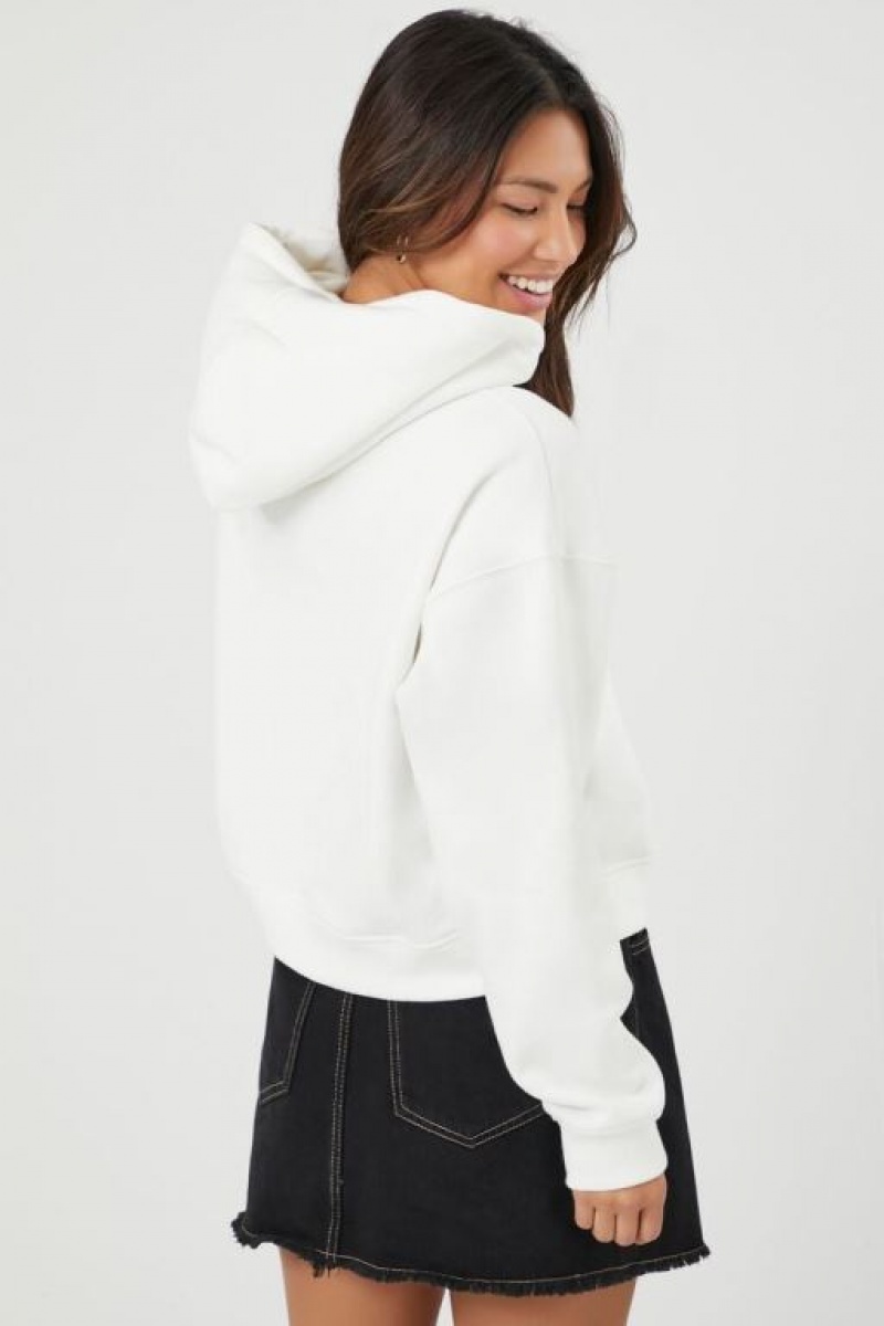 Sudadera con Capucha Forever 21 Organically Grown Cotton Mujer Blancas | bROHiFW9kzb