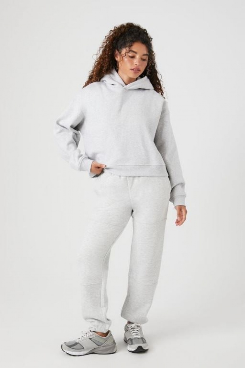 Sudadera con Capucha Forever 21 Organically Grown Cotton Mujer Gris | cJETe2hnWYD