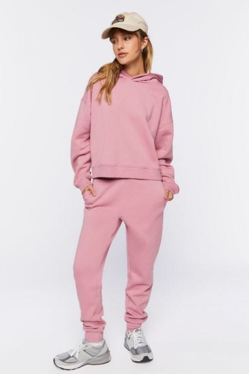 Sudadera con Capucha Forever 21 Organically Grown Cotton Mujer Rosas | 8HnRCrYBCBg