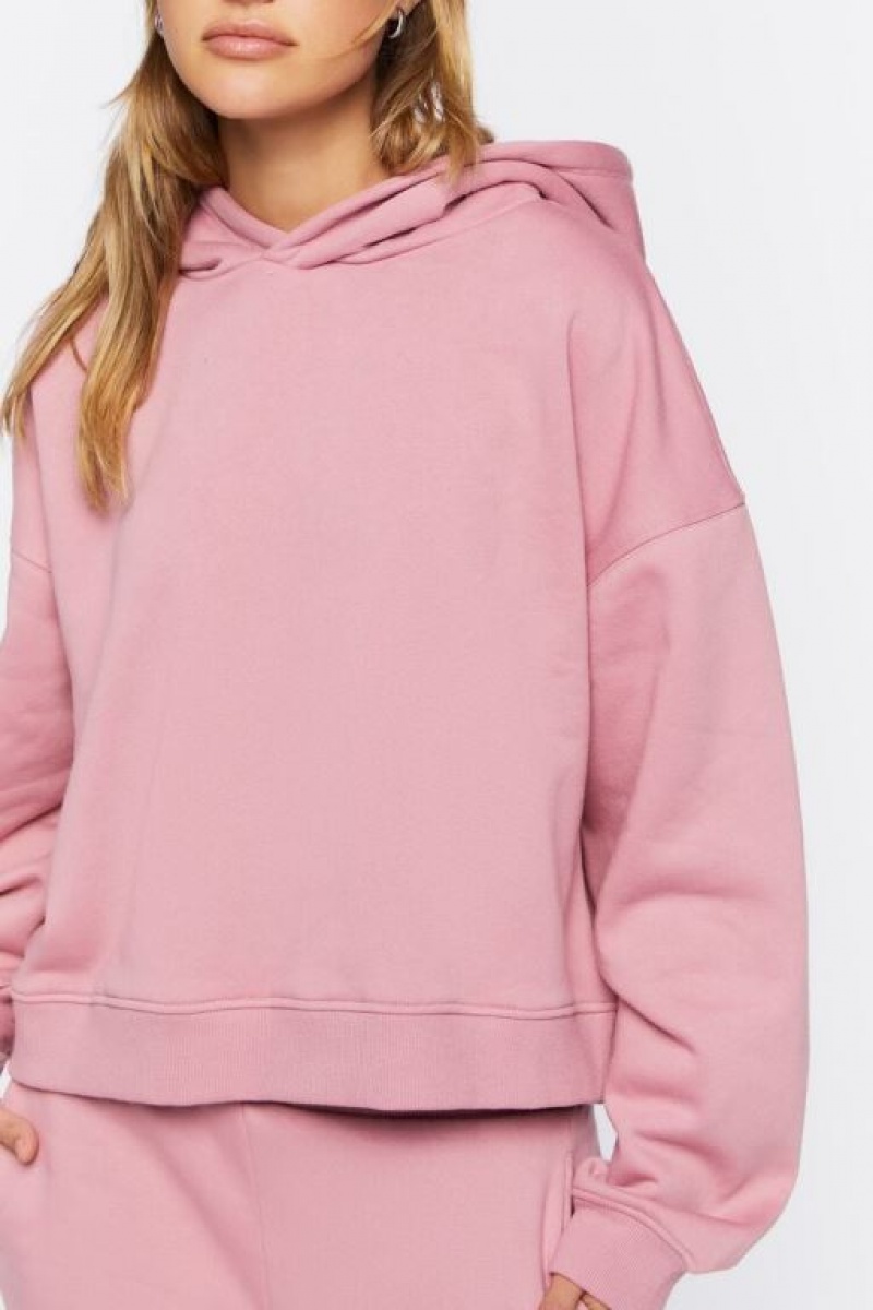 Sudadera con Capucha Forever 21 Organically Grown Cotton Mujer Rosas | 8HnRCrYBCBg