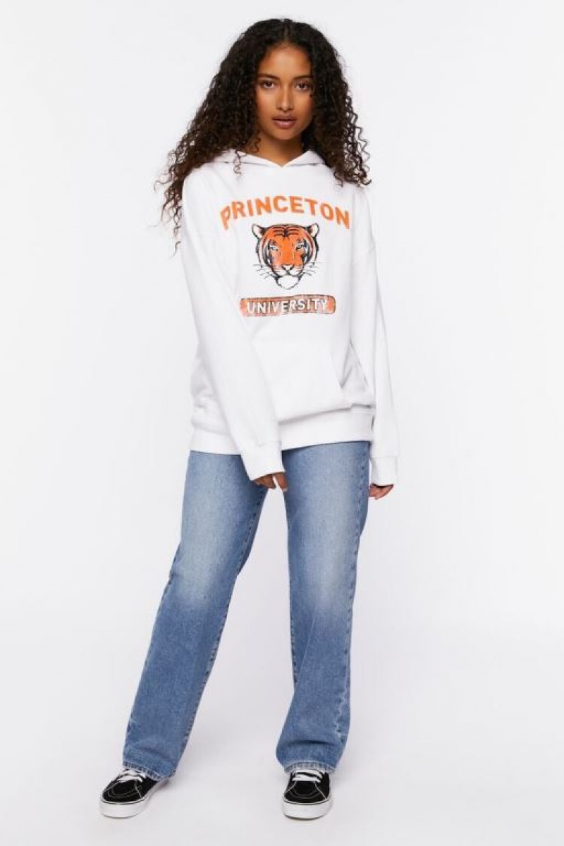 Sudadera con Capucha Forever 21 Princeton Estampadas Mujer Blancas Multicolor | ABnCk0hJ7c2