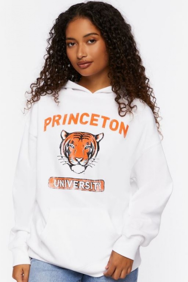 Sudadera con Capucha Forever 21 Princeton Estampadas Mujer Blancas Multicolor | ABnCk0hJ7c2