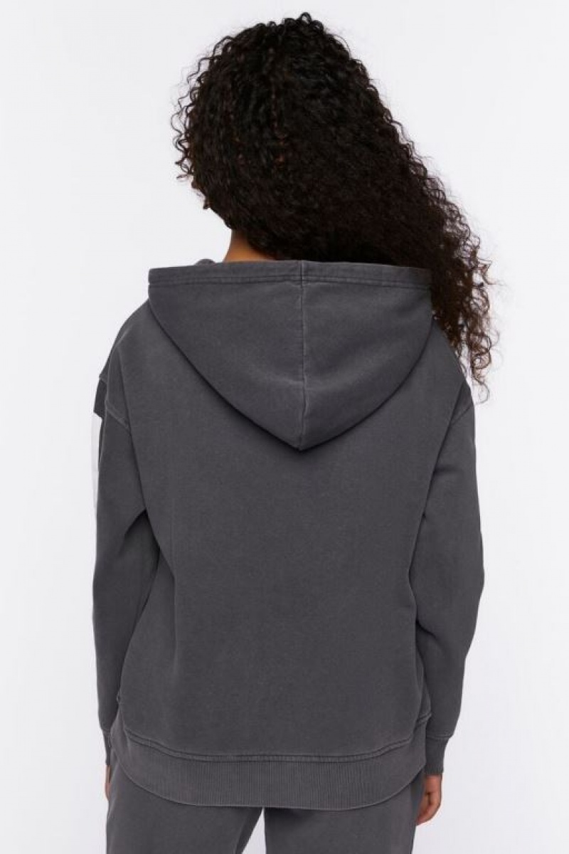 Sudadera con Capucha Forever 21 Skeleton Zip Up Mujer Gris Blancas | 9wC1GlFEC2T