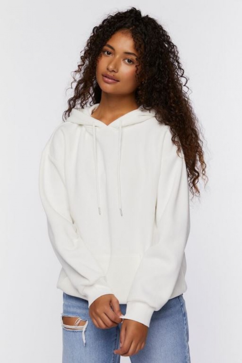 Sudadera con Capucha Forever 21 Studded Flame Cutout Mujer Creme Plateadas | jS3xecKvqHM