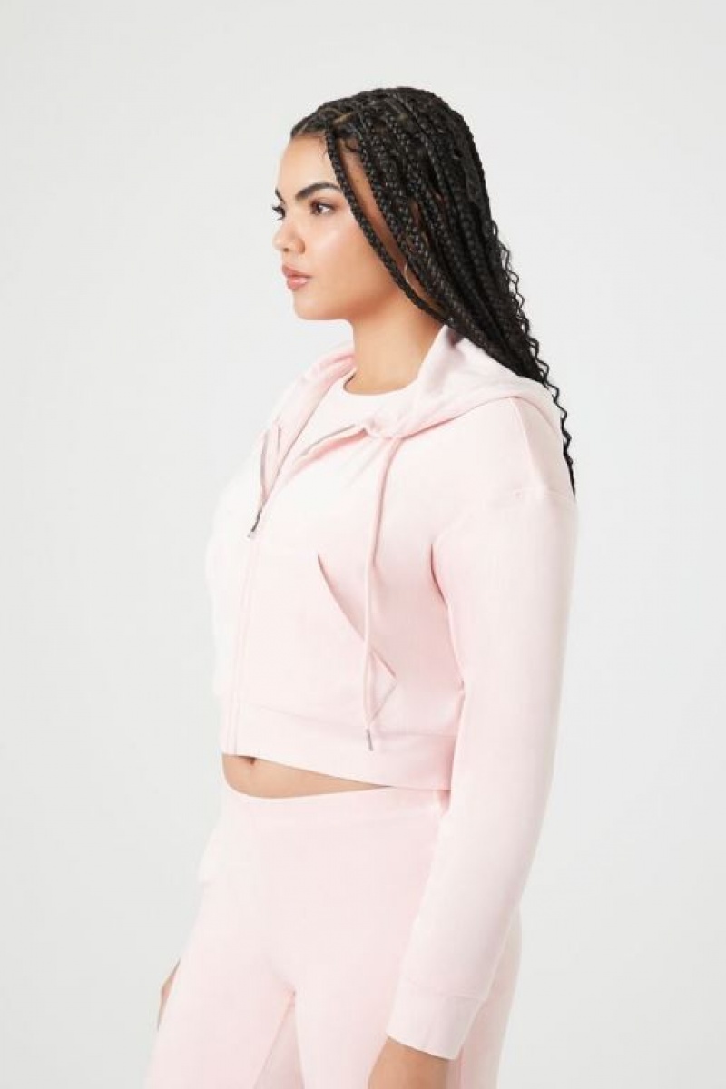 Sudadera con Capucha Forever 21 Velour Zip Up Mujer Princess | 3euoSvVneWq