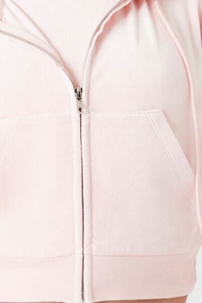 Sudadera con Capucha Forever 21 Velour Zip Up Mujer Princess | 3euoSvVneWq