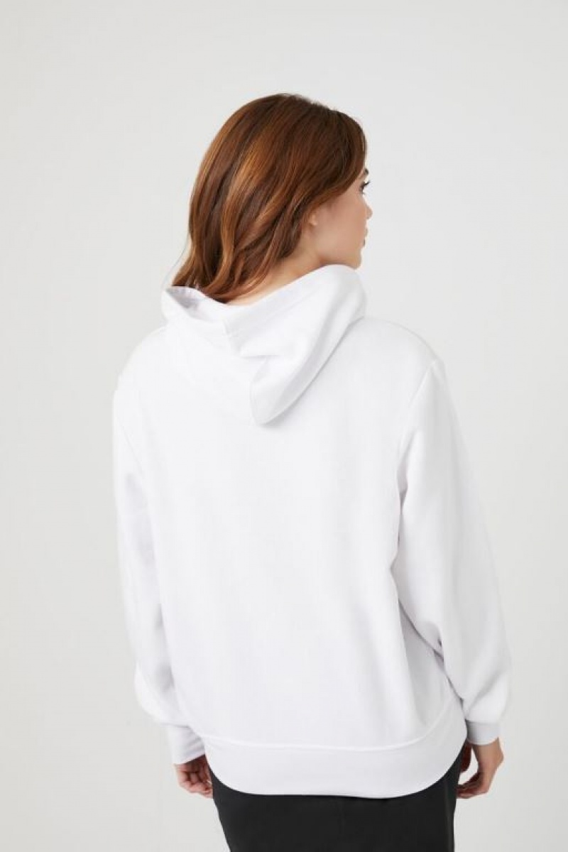 Sudadera con Capucha Forever 21 Weekend Mood Fleece Estampadas Mujer Blancas Multicolor | GOfe8jfmsJO