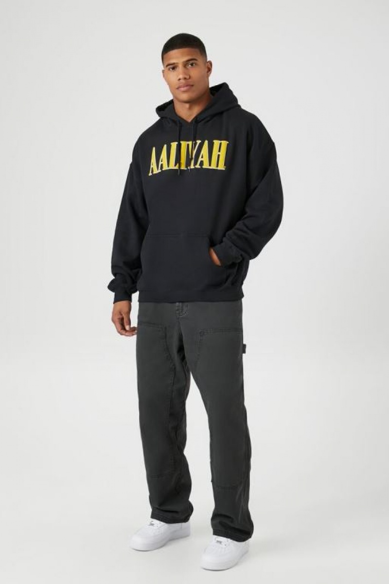 Sudaderas Forever 21 Aaliyah Estampadas Hombre Negras Multicolor | QIpaM9bDhPl