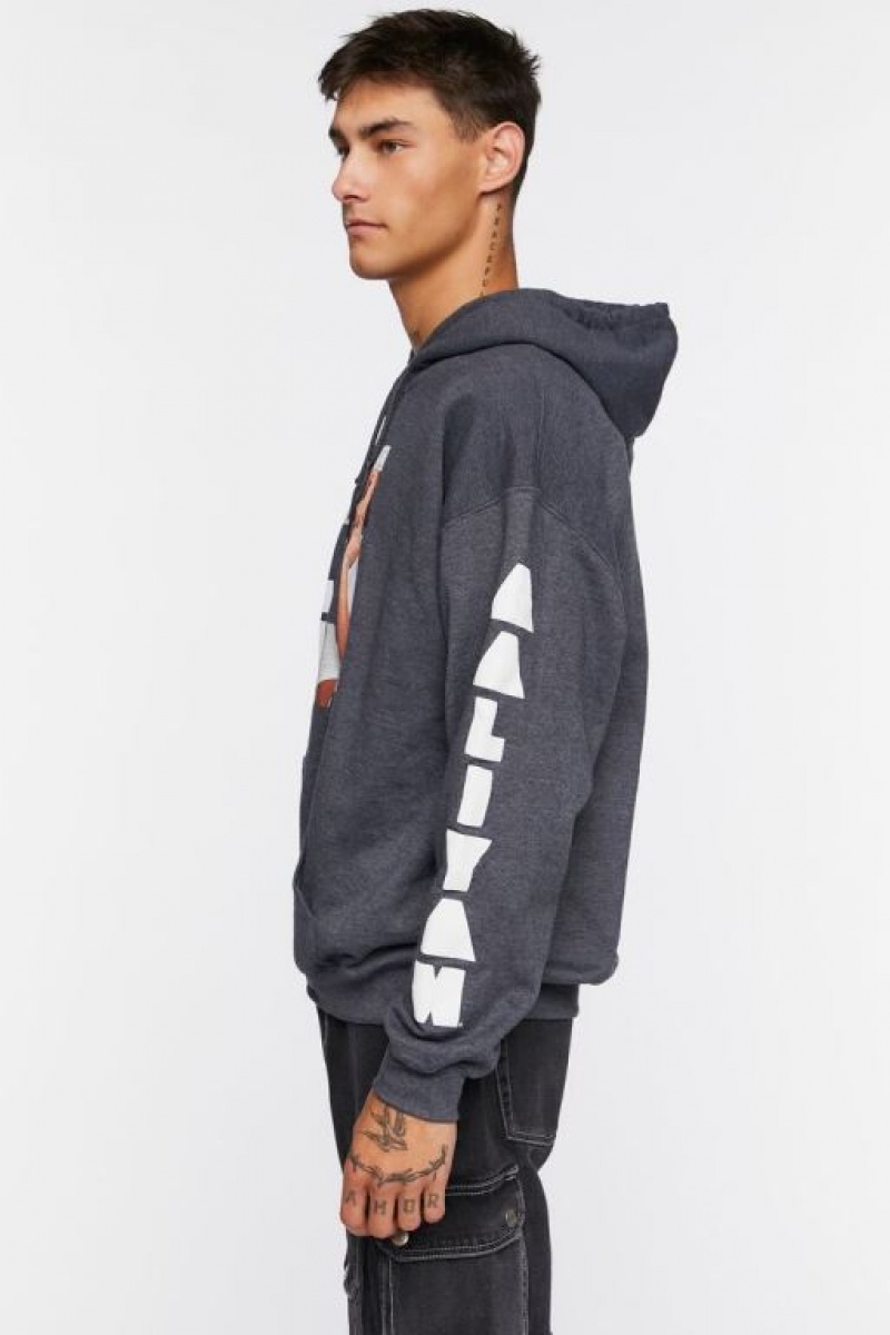 Sudaderas Forever 21 Aaliyah Estampadas Drawstring Hombre Gris Multicolor | qAbqPBCU1D2