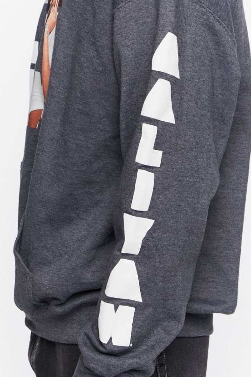 Sudaderas Forever 21 Aaliyah Estampadas Drawstring Hombre Gris Multicolor | qAbqPBCU1D2