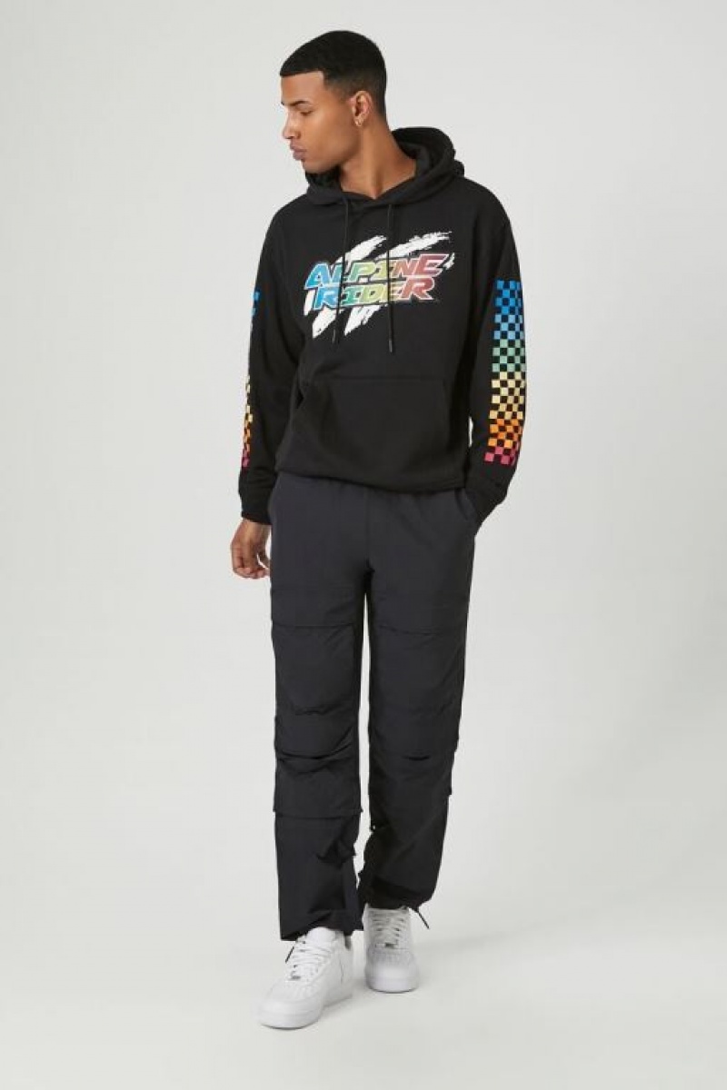 Sudaderas Forever 21 Alpine Rider Estampadas Hombre Negras Multicolor | y6wgi5gBuKw