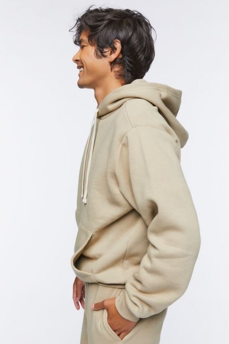 Sudaderas Forever 21 Basic Drawstring Hombre Gris Marrones | phiiL1DkeFN