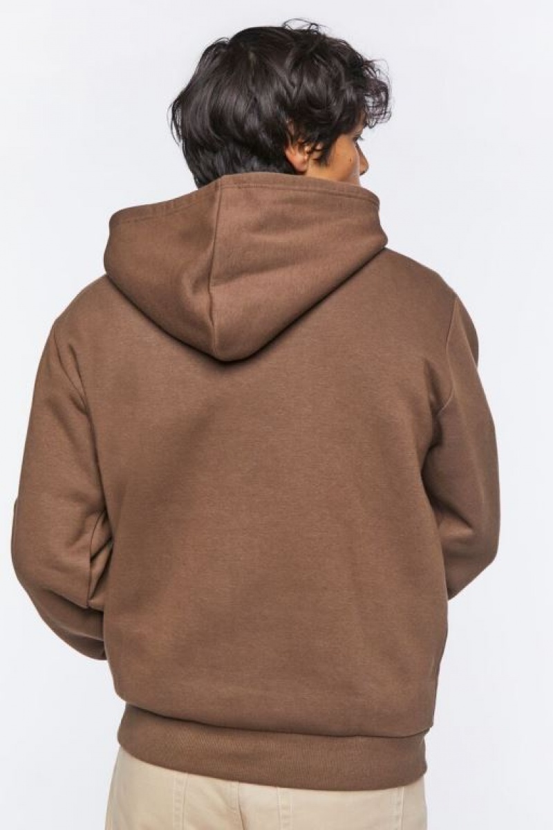 Sudaderas Forever 21 Basic Drawstring Hombre Marrones Oscuro | a2tBmmYEPUV