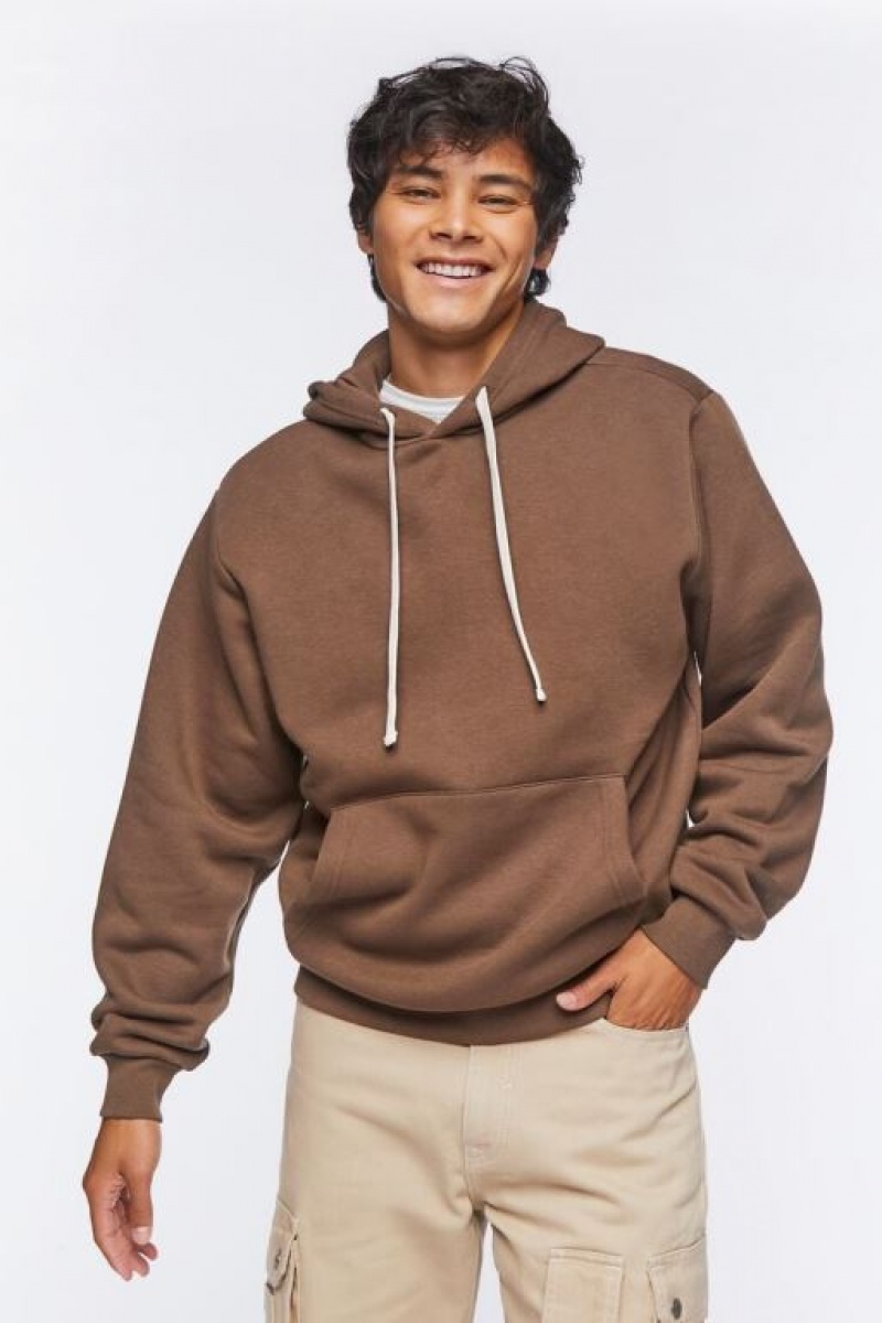 Sudaderas Forever 21 Basic Drawstring Hombre Marrones Oscuro | a2tBmmYEPUV