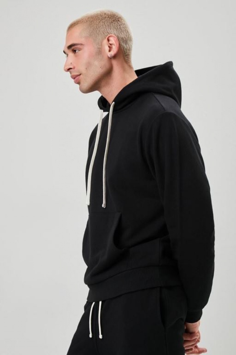 Sudaderas Forever 21 Basic Drawstring Hombre Negras | JohsqHr3zr7