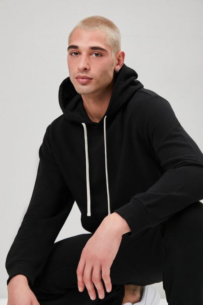 Sudaderas Forever 21 Basic Drawstring Hombre Negras | JohsqHr3zr7