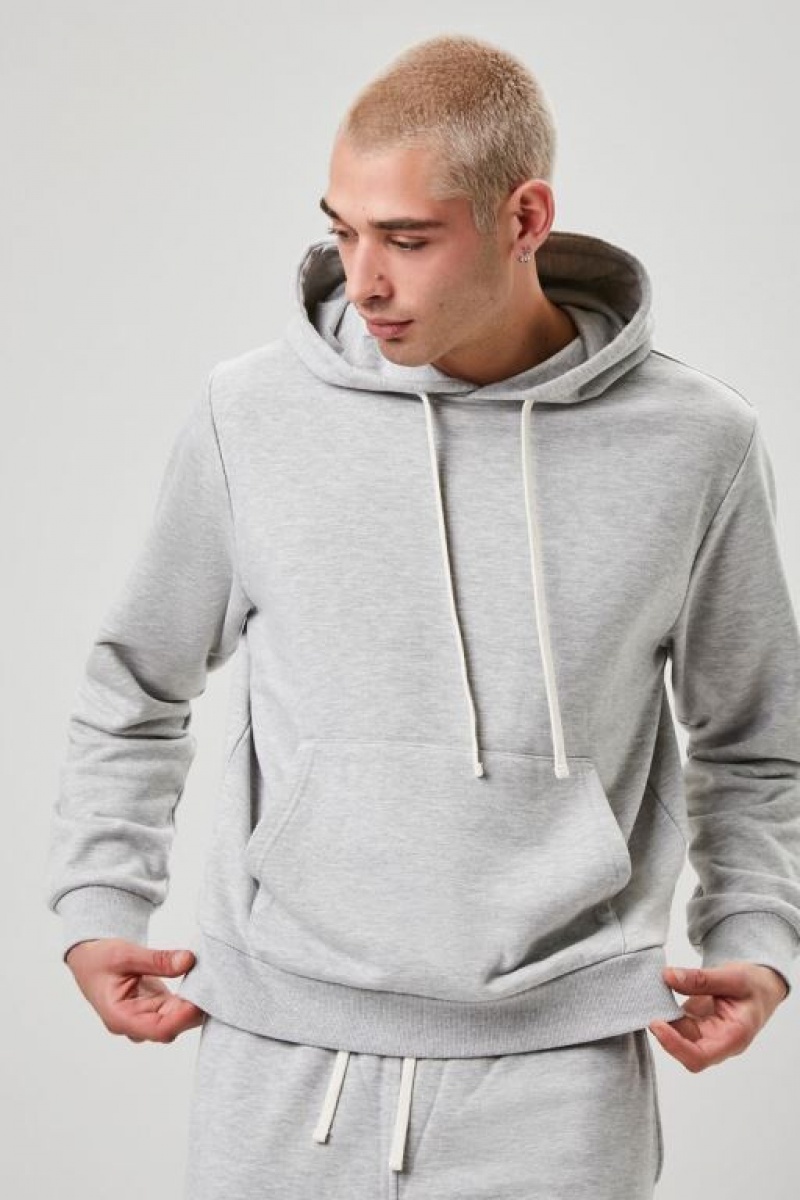 Sudaderas Forever 21 Basic Heathered Drawstring Hombre Gris | bbxzxgS85AP