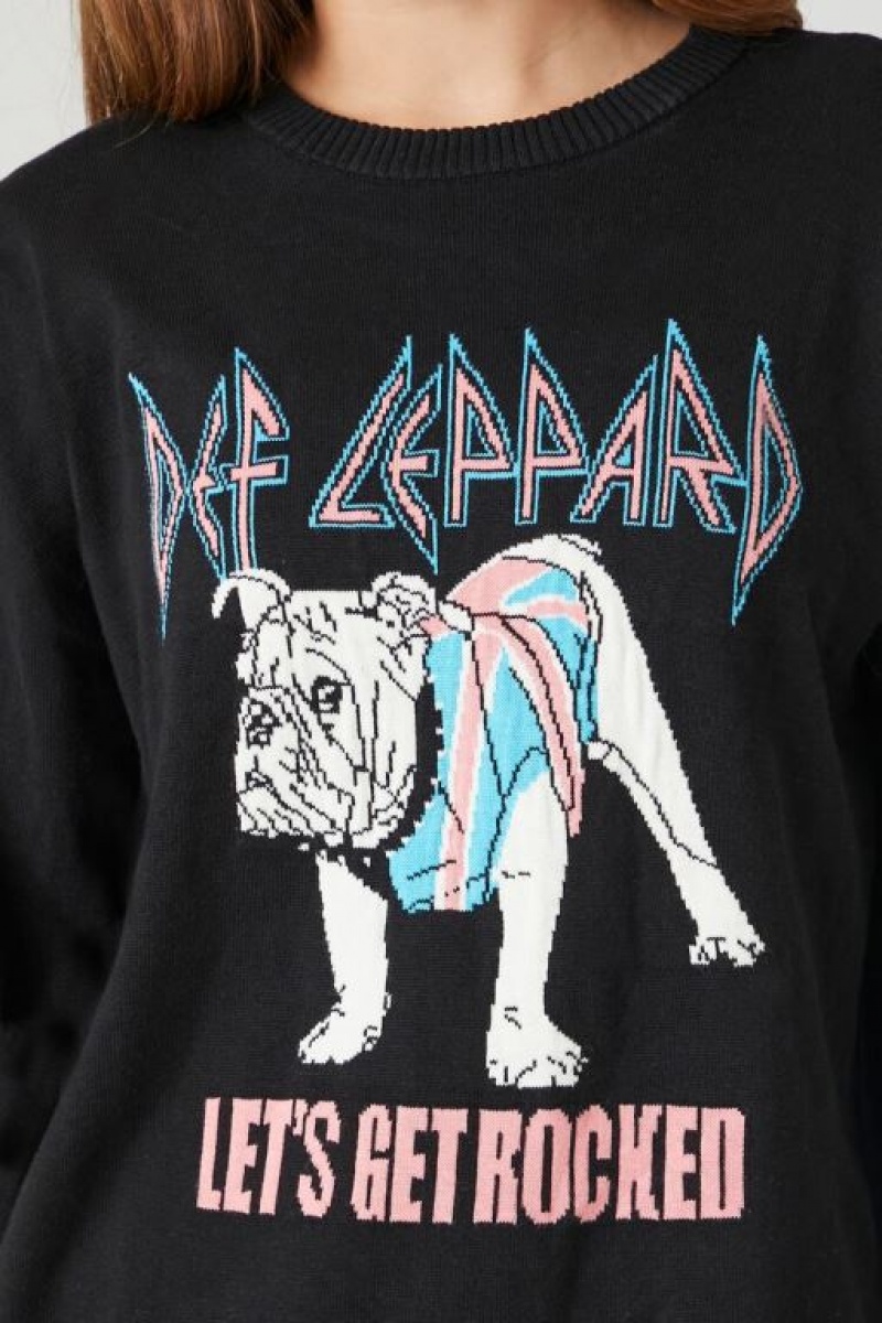 Sudaderas Forever 21 Def Leppard Estampadas Mujer Negras Multicolor | 0zdN43yJJEW