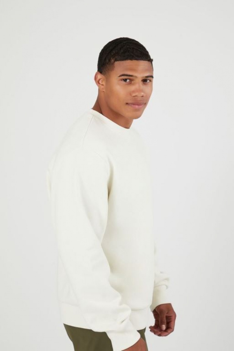 Sudaderas Forever 21 Drop Sleeve Hombre Creme | dA45M76j8nR