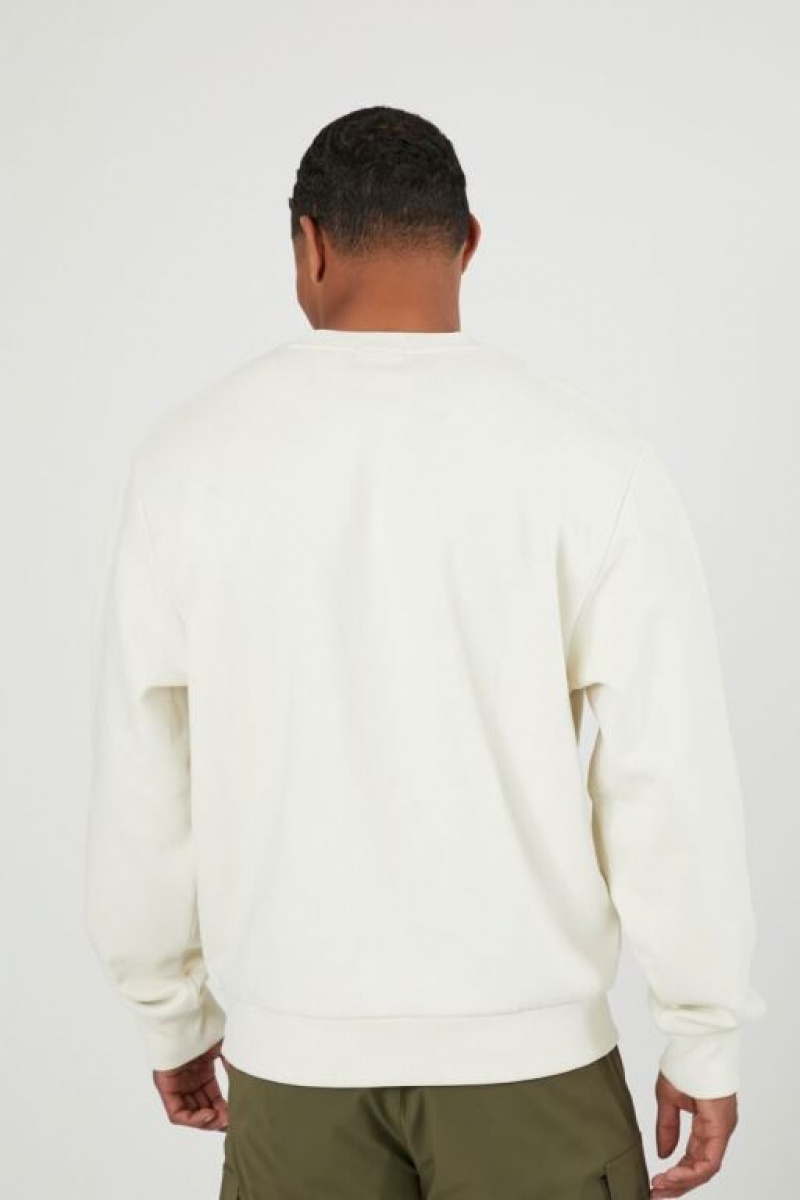 Sudaderas Forever 21 Drop Sleeve Hombre Creme | dA45M76j8nR