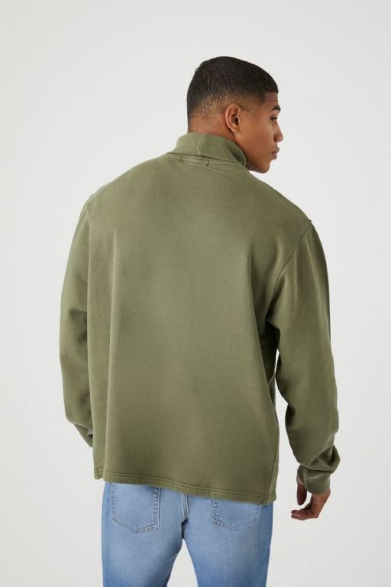 Sudaderas Forever 21 Drop Sleeve Turtleneck Hombre Verde Oliva | 6TUcWxGLJbc