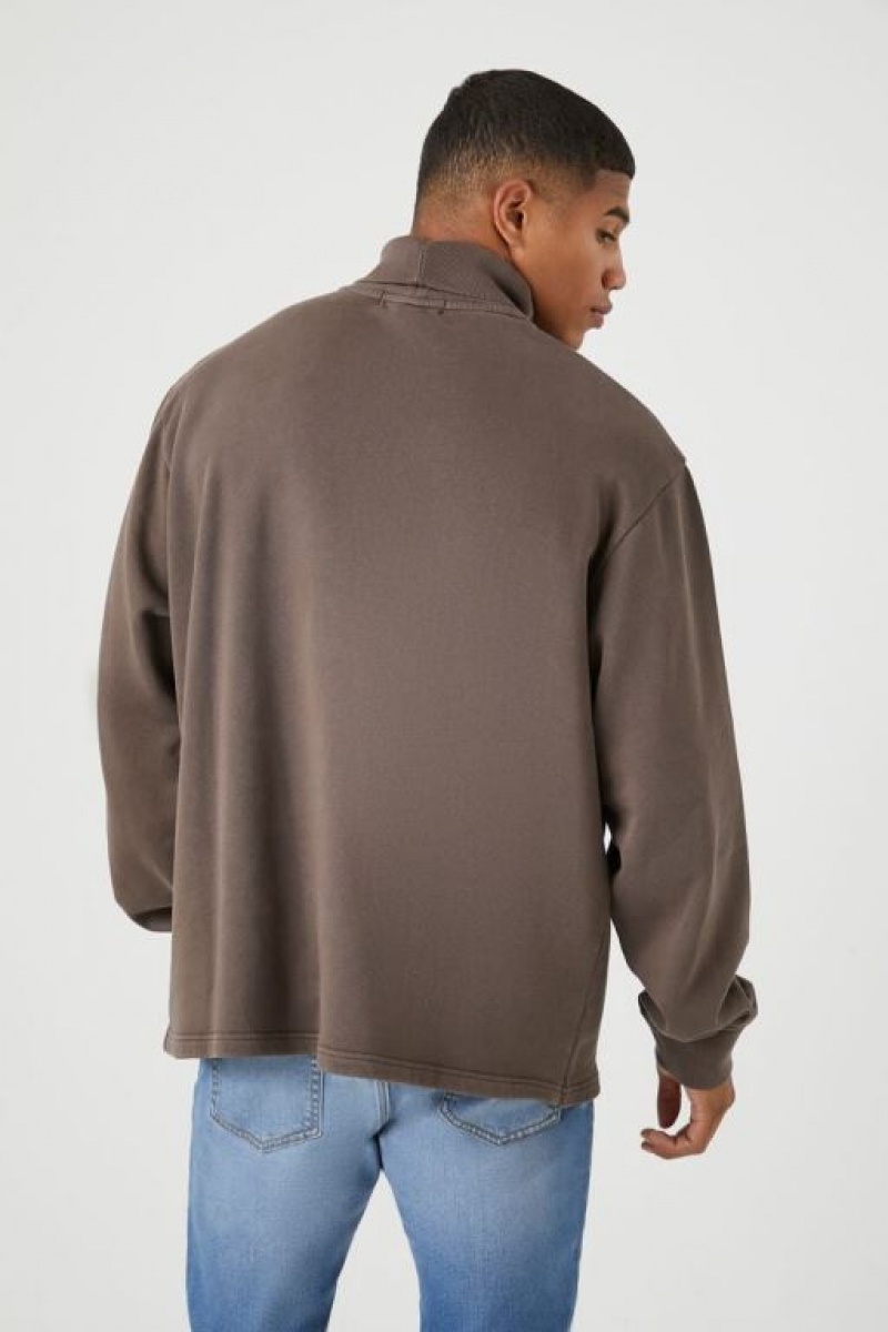 Sudaderas Forever 21 Drop Sleeve Turtleneck Hombre Cocoa | 3R3NGMhwNjg