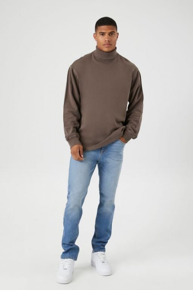 Sudaderas Forever 21 Drop Sleeve Turtleneck Hombre Cocoa | 3R3NGMhwNjg