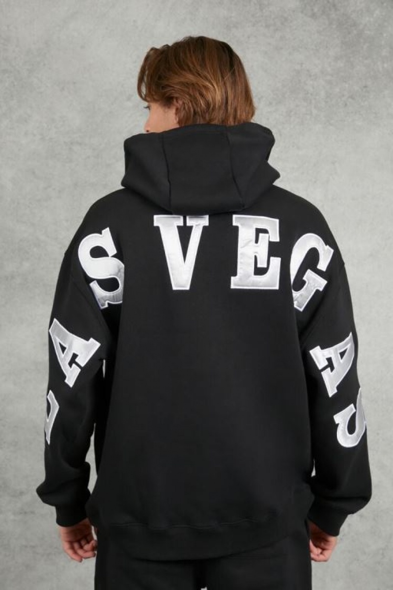 Sudaderas Forever 21 Embroidered Las Vegas Raiders Hombre Negras Multicolor | YQuaNmf4OEe