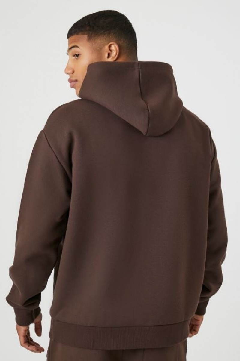 Sudaderas Forever 21 Est Embossed Hombre Cocoa | WTCelSi4dR5