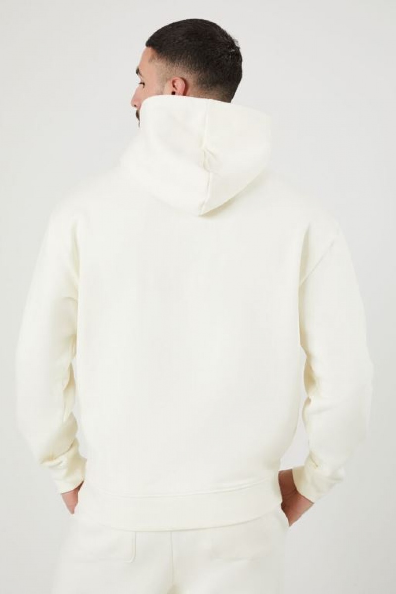 Sudaderas Forever 21 Est Estampadas Hombre Creme Negras | QJ742EKf1ZY