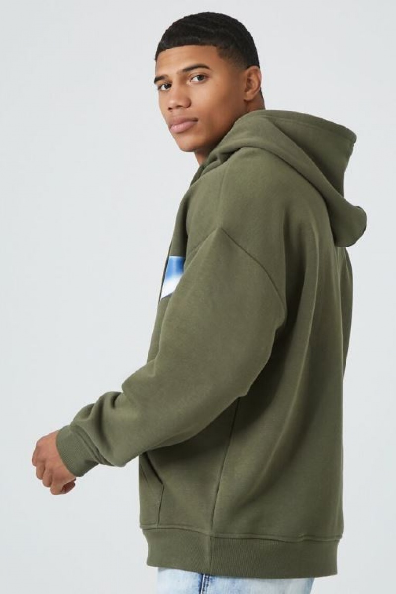 Sudaderas Forever 21 Farther Together Estampadas Hombre Verde Oliva Multicolor | H9IQnJv6Ihw