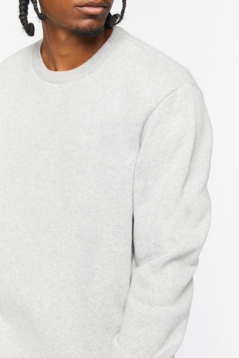 Sudaderas Forever 21 Fleece Crew Sweatshirt Hombre Gris | 8wlzMagnMrR