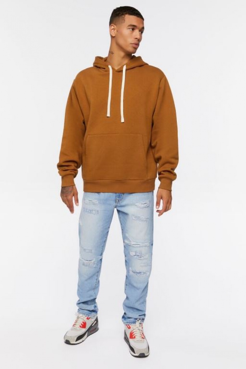 Sudaderas Forever 21 Fleece Drawstring Hombre Marrones | XhGNzrLwG9t