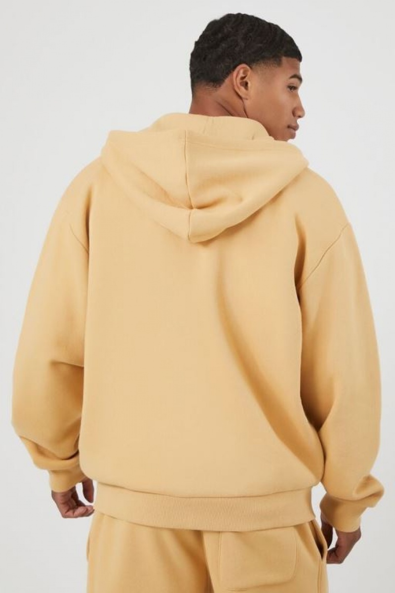 Sudaderas Forever 21 Fleece Zip Up Hombre Marrones | LIbdMtQMUBb