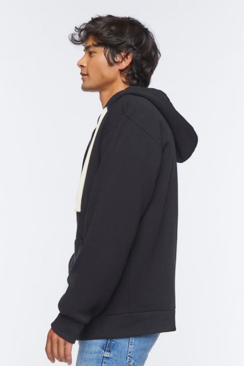 Sudaderas Forever 21 Fleece Zip Up Hombre Negras | N5amHEc5Kg1