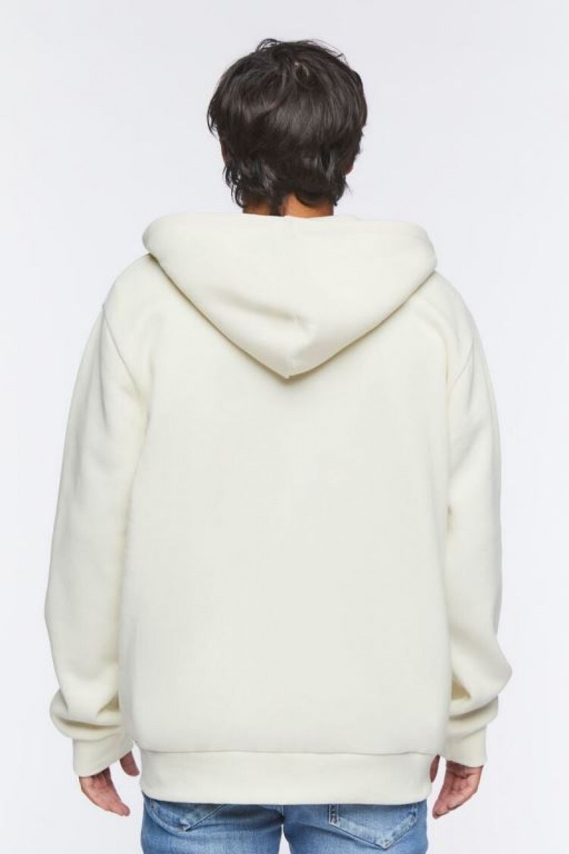 Sudaderas Forever 21 Fleece Zip Up Hombre Creme | IdyimddI2R2