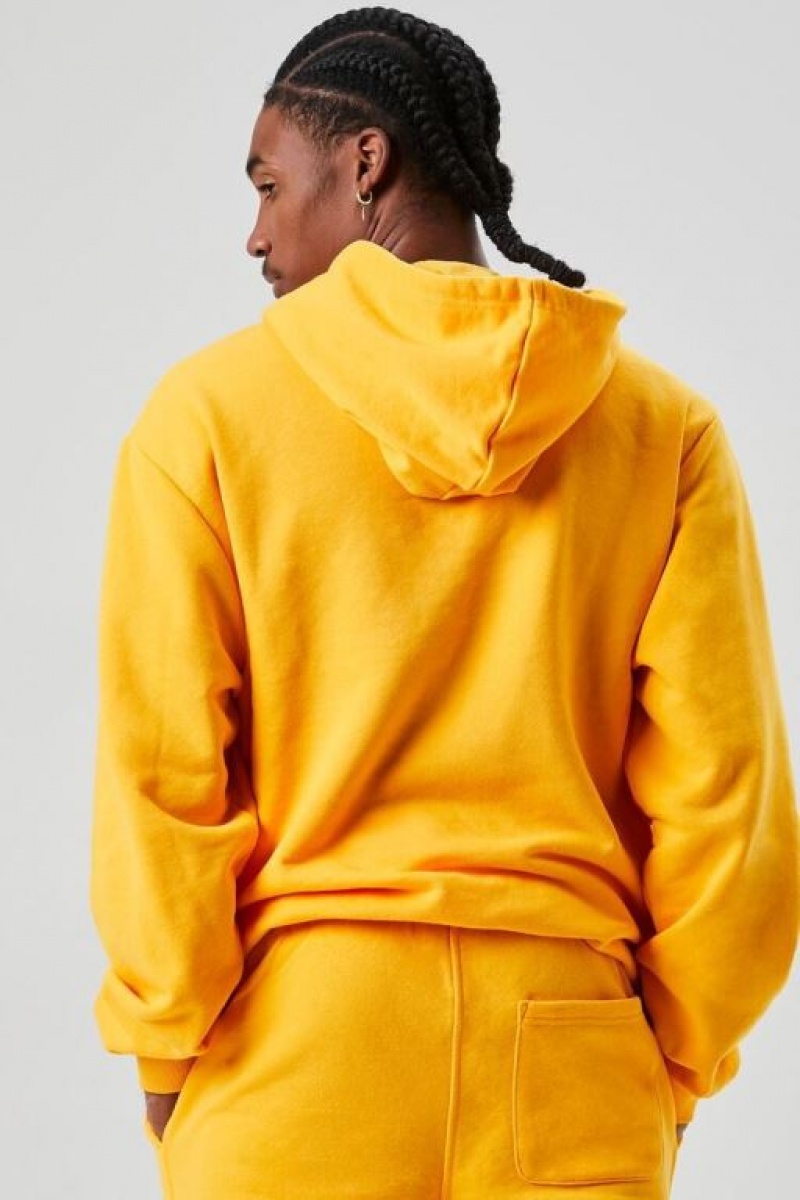 Sudaderas Forever 21 French Terry Drawstring Hombre Naranjas | HvCncWgmIX0