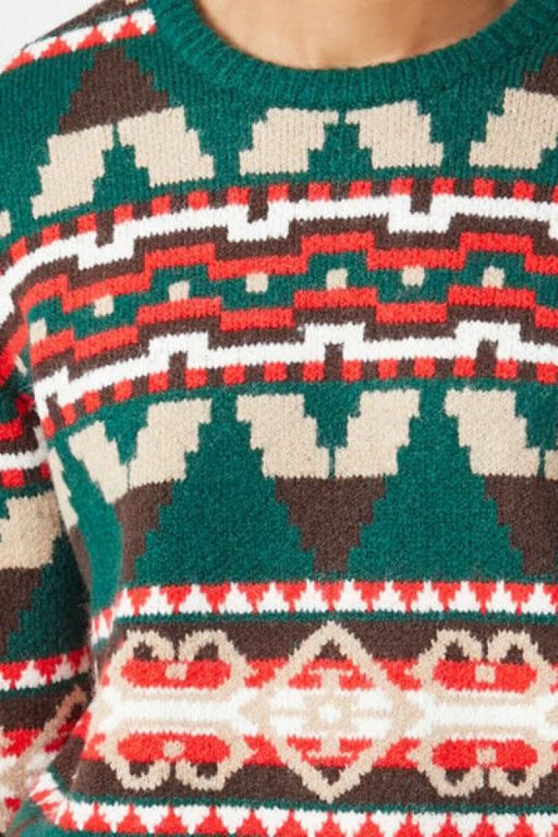 Sudaderas Forever 21 Geo Fair Isle Hombre Verde Multicolor | PrZZxL4PwxS