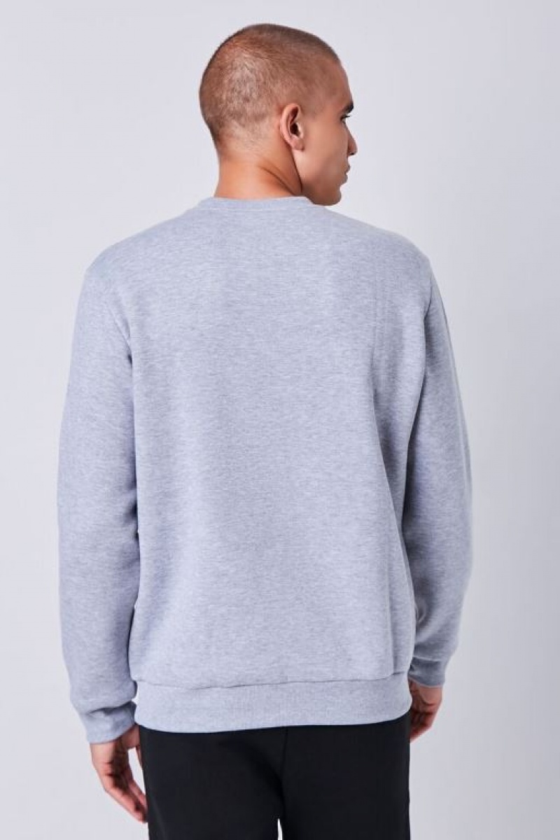 Sudaderas Forever 21 Heathered Fleece Crew Neck Sweatshirt Hombre Gris | xaHEBBf6l8H