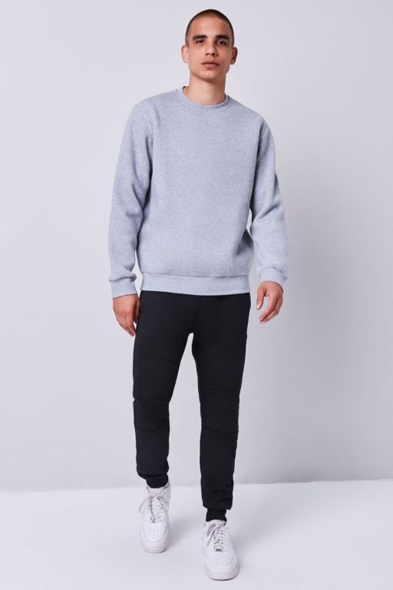 Sudaderas Forever 21 Heathered Fleece Crew Neck Sweatshirt Hombre Gris | xaHEBBf6l8H