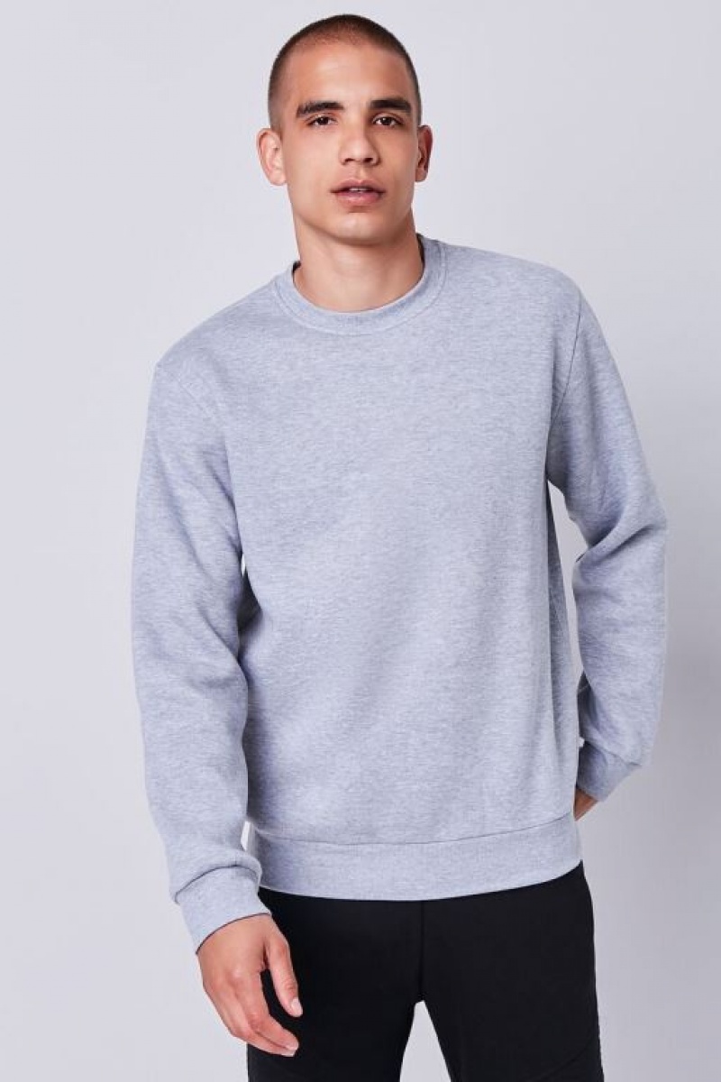 Sudaderas Forever 21 Heathered Fleece Crew Neck Sweatshirt Hombre Gris | xaHEBBf6l8H