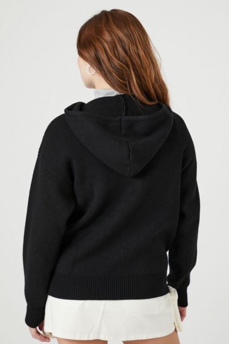 Sudaderas Forever 21 Hooded Zip Up Mujer Negras | 0ZVcaUbwOLj