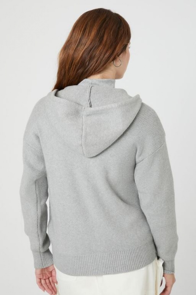 Sudaderas Forever 21 Hooded Zip Up Mujer Gris | yAH0lNW5PAZ