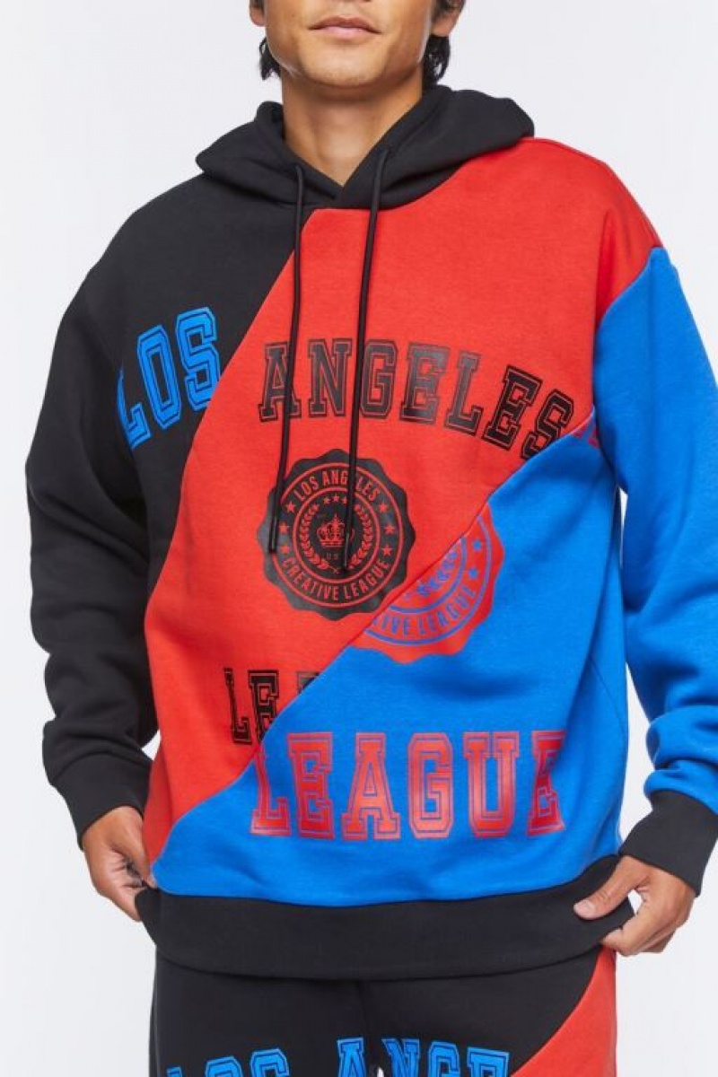 Sudaderas Forever 21 Los Angeles League Estampadas Hombre Negras Multicolor | ZrLRKGxKxh6