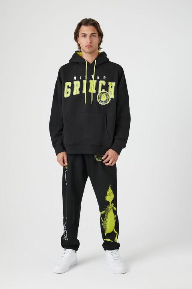 Sudaderas Forever 21 Mister Grinch Estampadas Hombre Negras Multicolor | oNviLrKWoVF